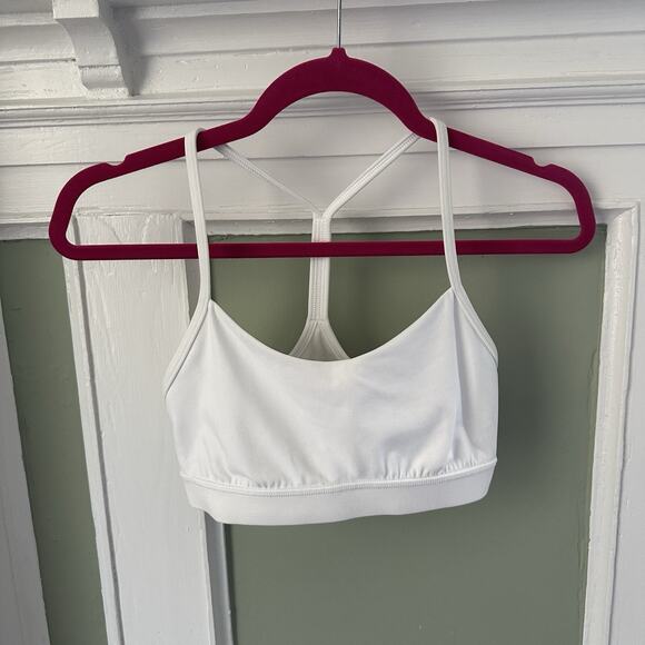 Lululemon Flow Y Nulu Longline Bra Light Support, A–C Cups, Size 6, White Yoga - Picture 1 of 5